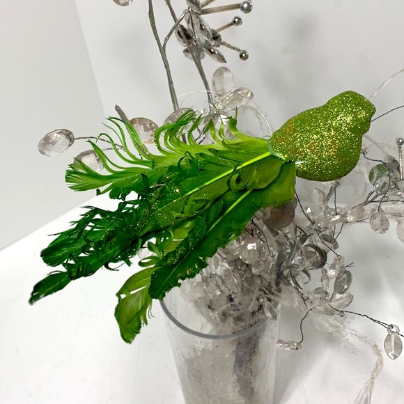 Glitter bird ornament green - Picture 6 of 12